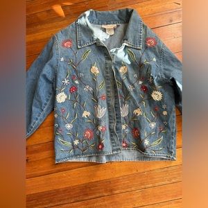 Embroidered Floral Jean Jacket